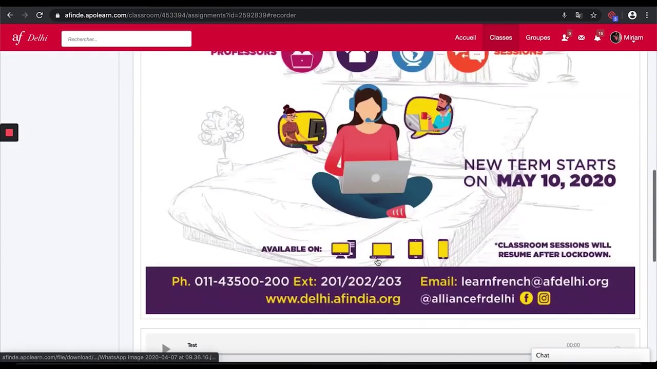 Tutorial  - How to submit Homework Devoir on MON ALLIANCE